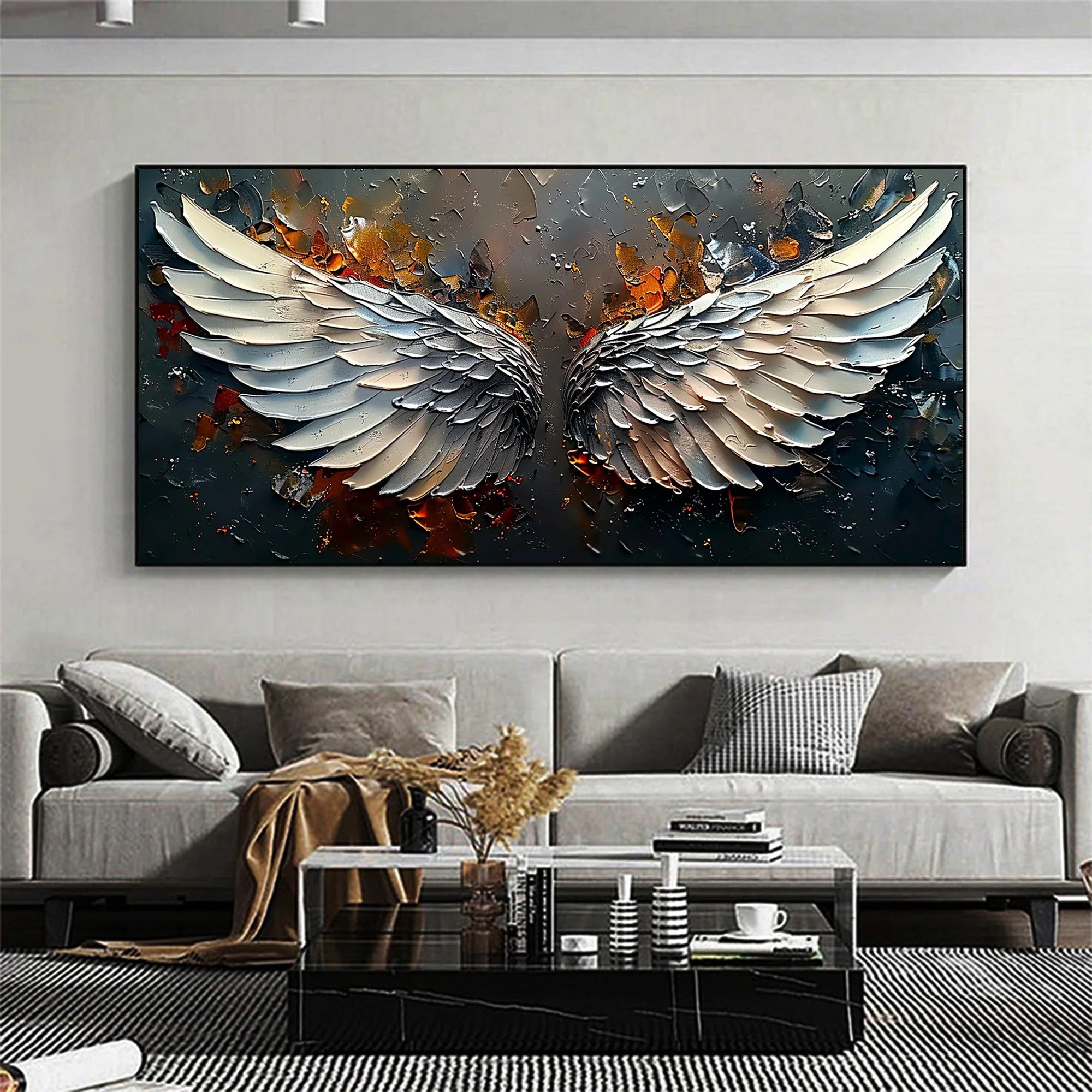The Velvet Wing - Large Textured Painting