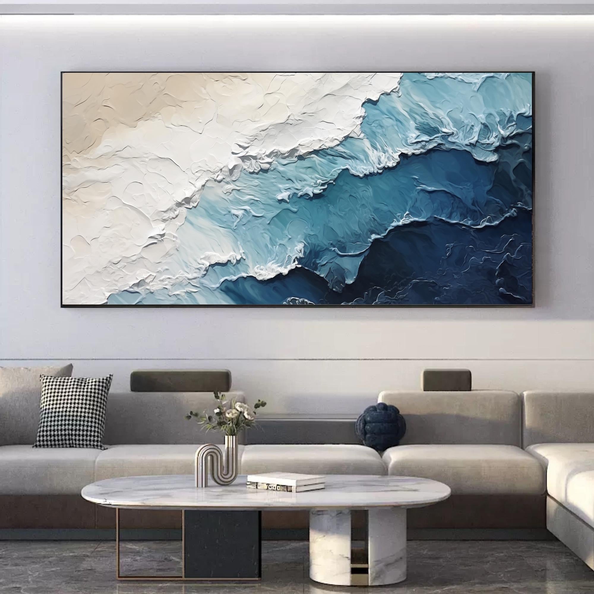 Wave - Large Textured Painting