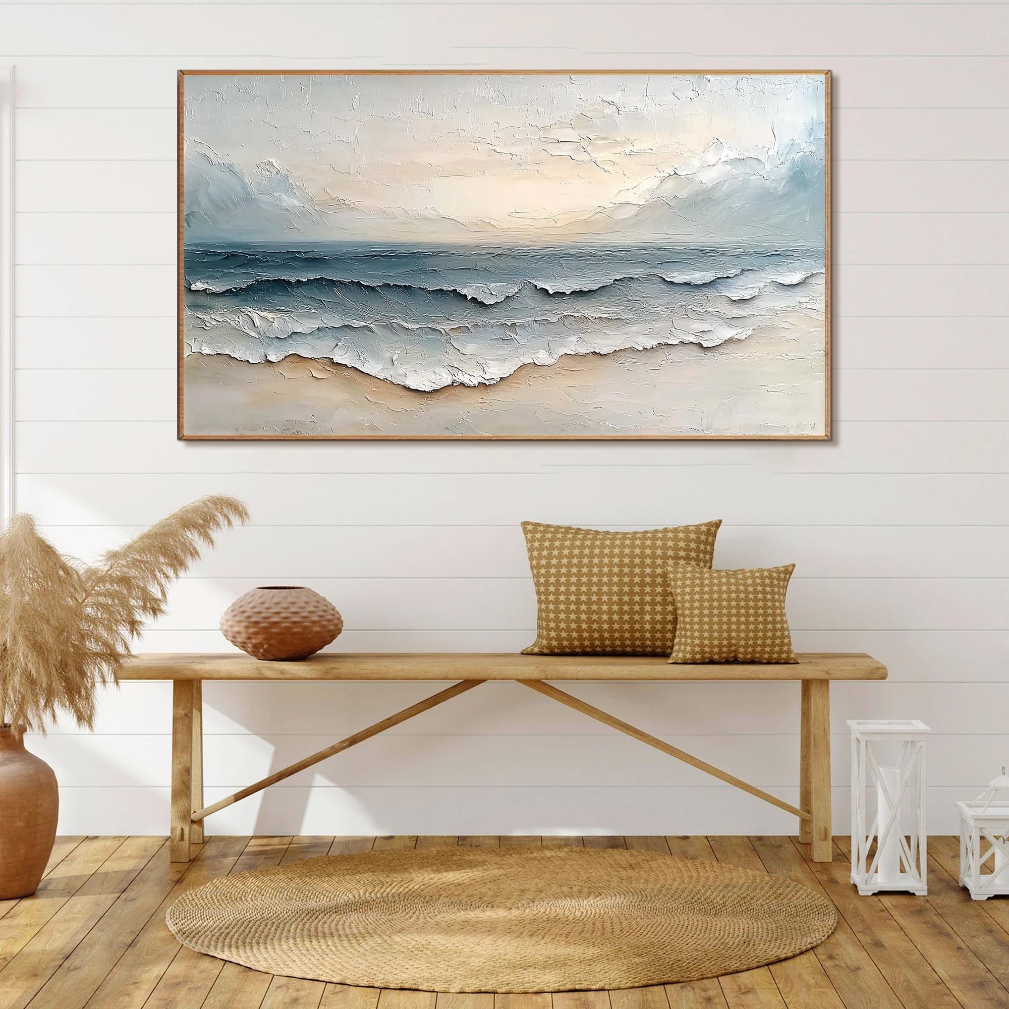 Blue Calm - Large Textured Painting