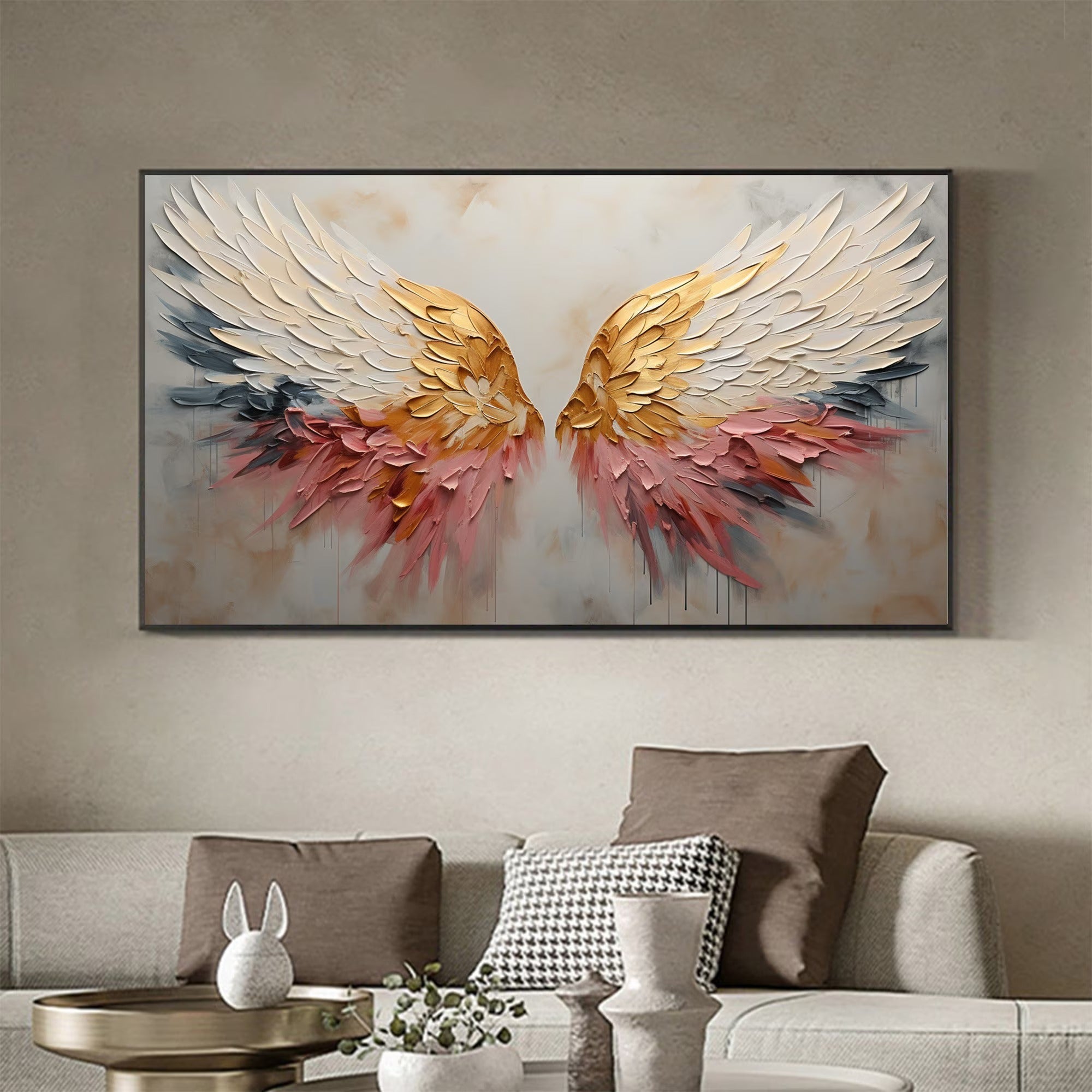 A Gentle Plumage - Large Textured Painting