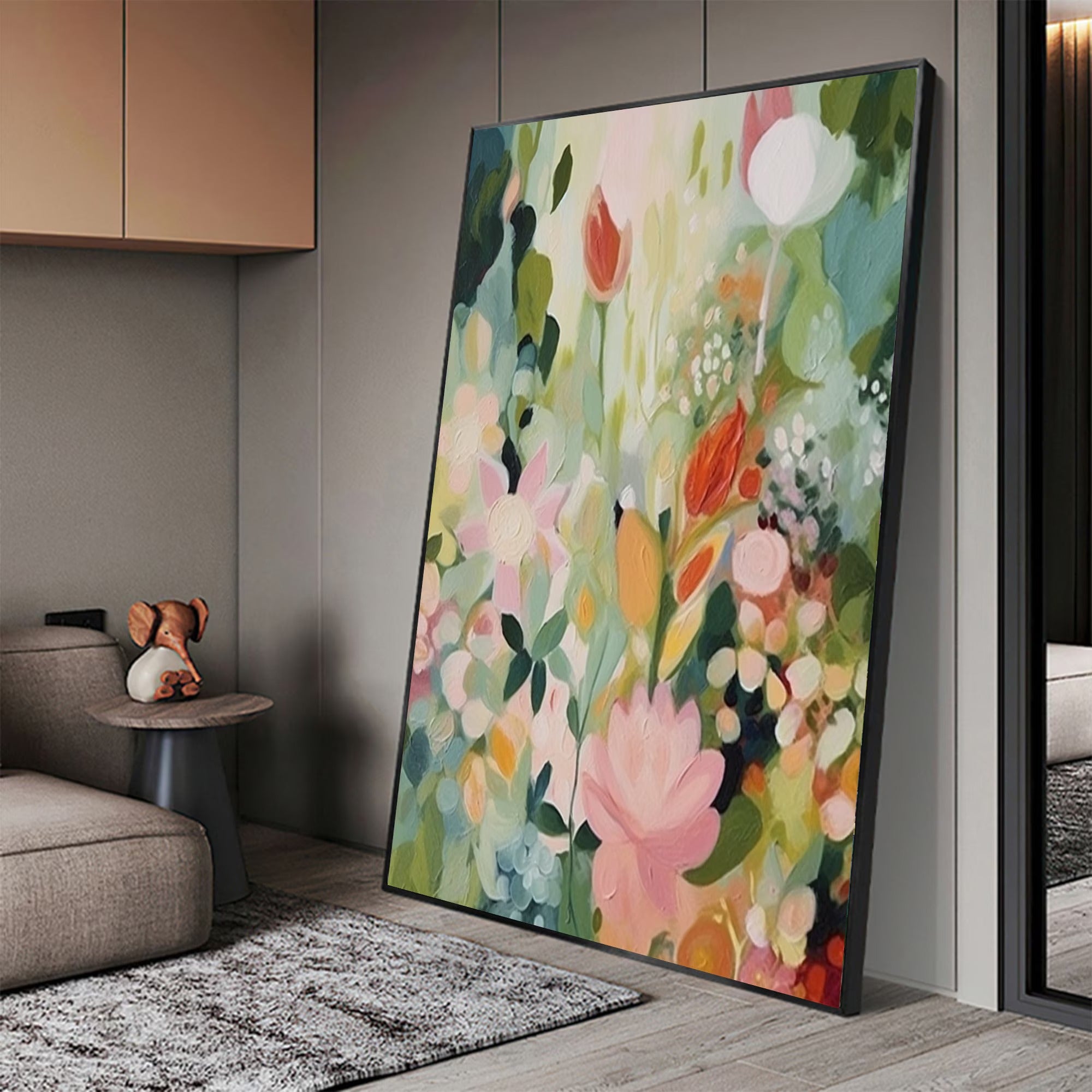 Happy Flower - Large Textured Painting