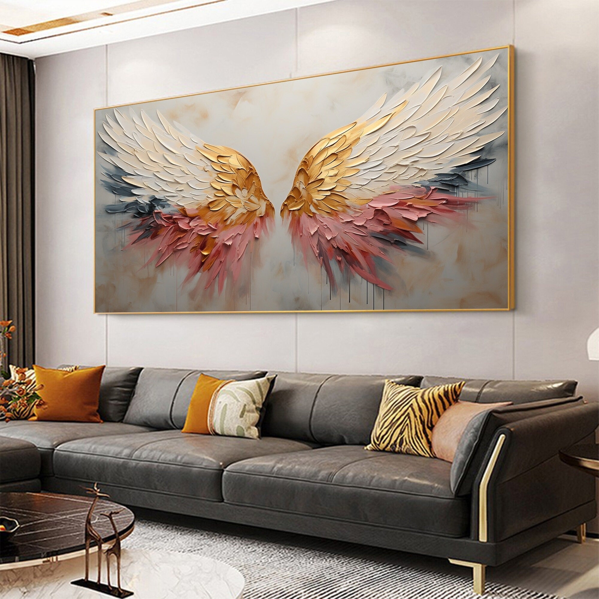 A Gentle Plumage - Large Textured Painting