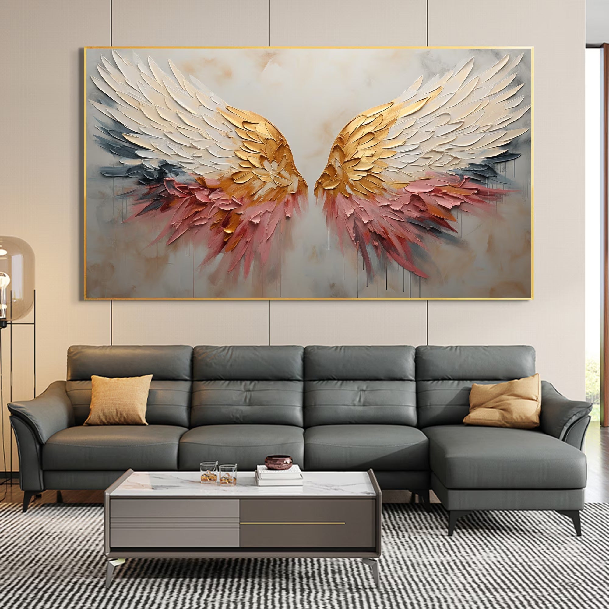 A Gentle Plumage - Large Textured Painting