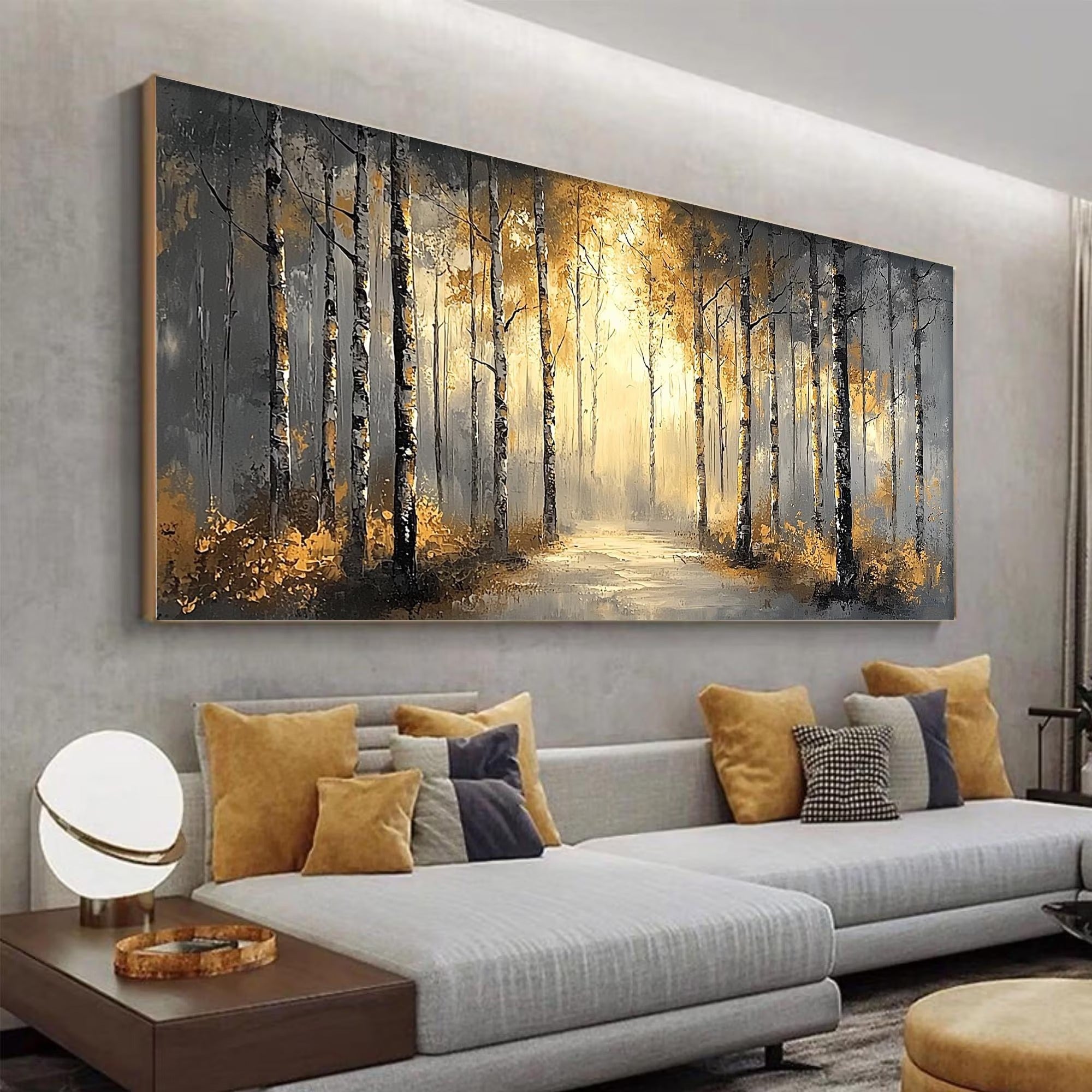 A Beam in the Woods - Large Textured Painting