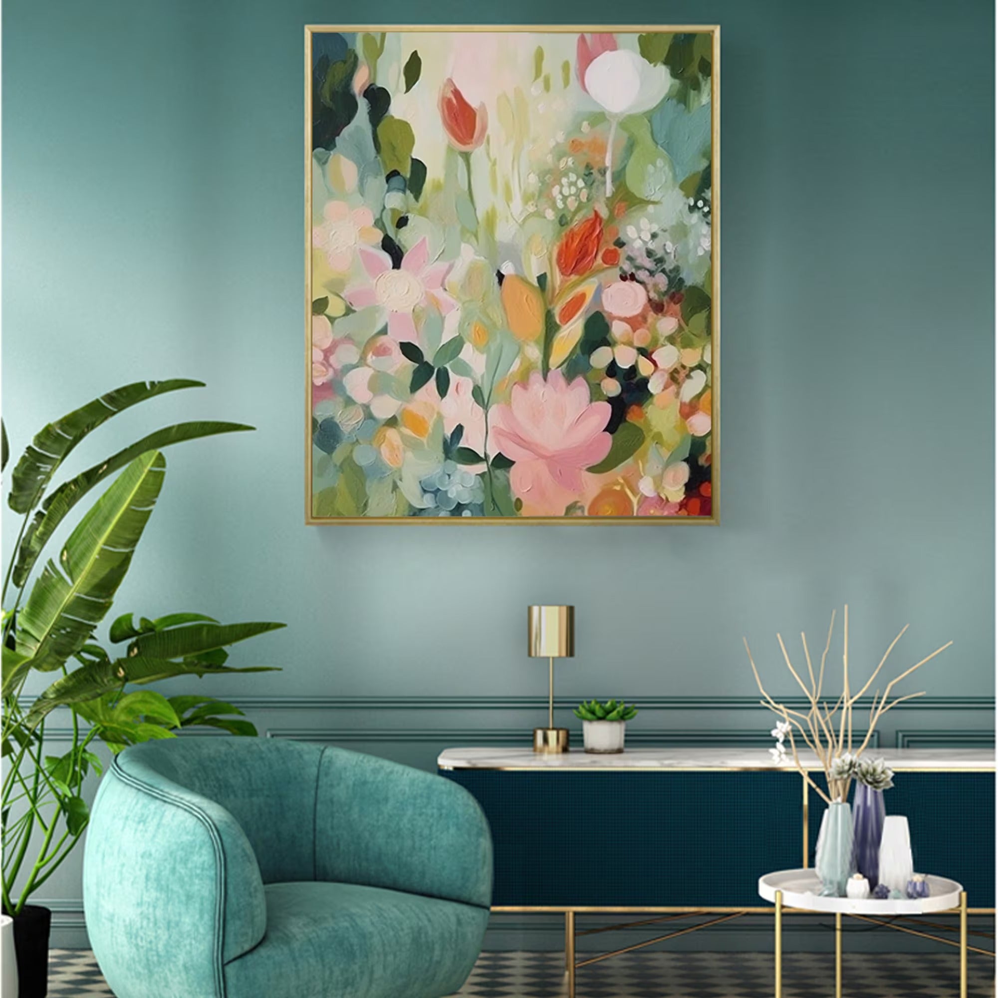 Happy Flower - Large Textured Painting