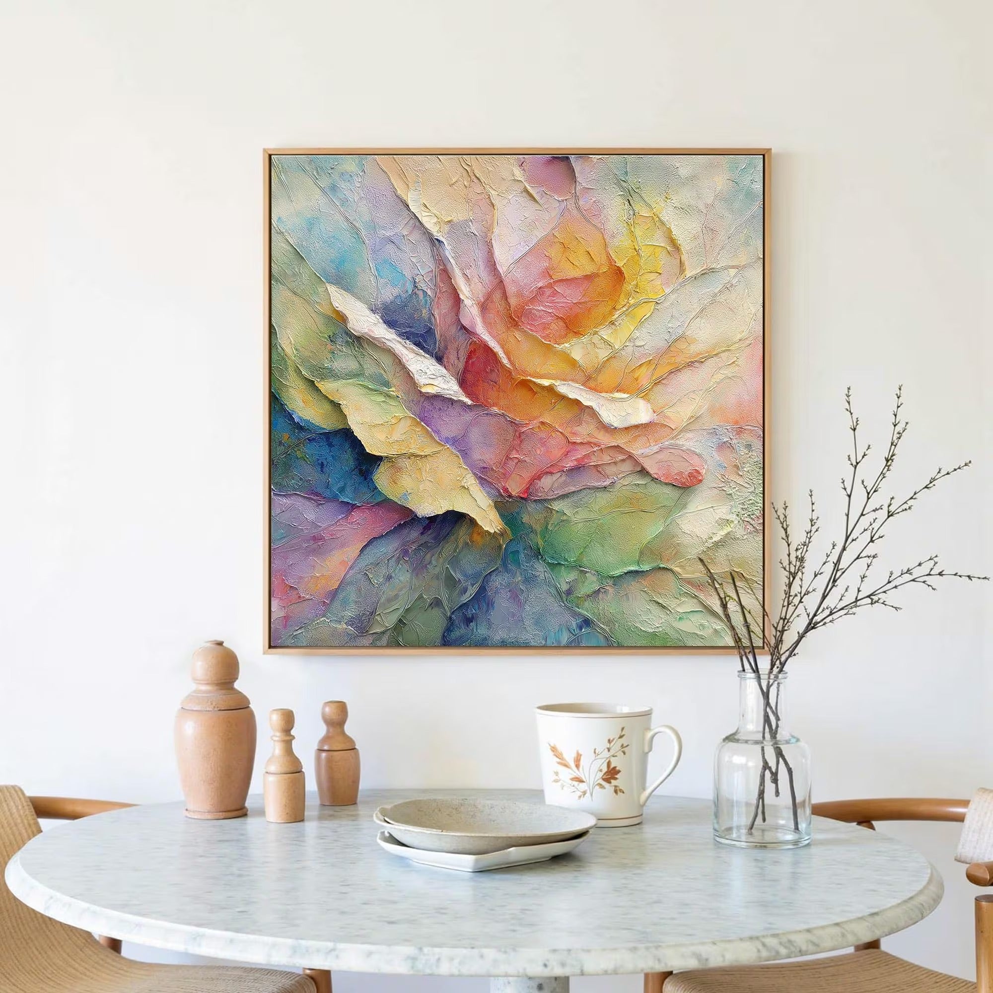 First Light of Bloom - Large Abstract Textured Painting