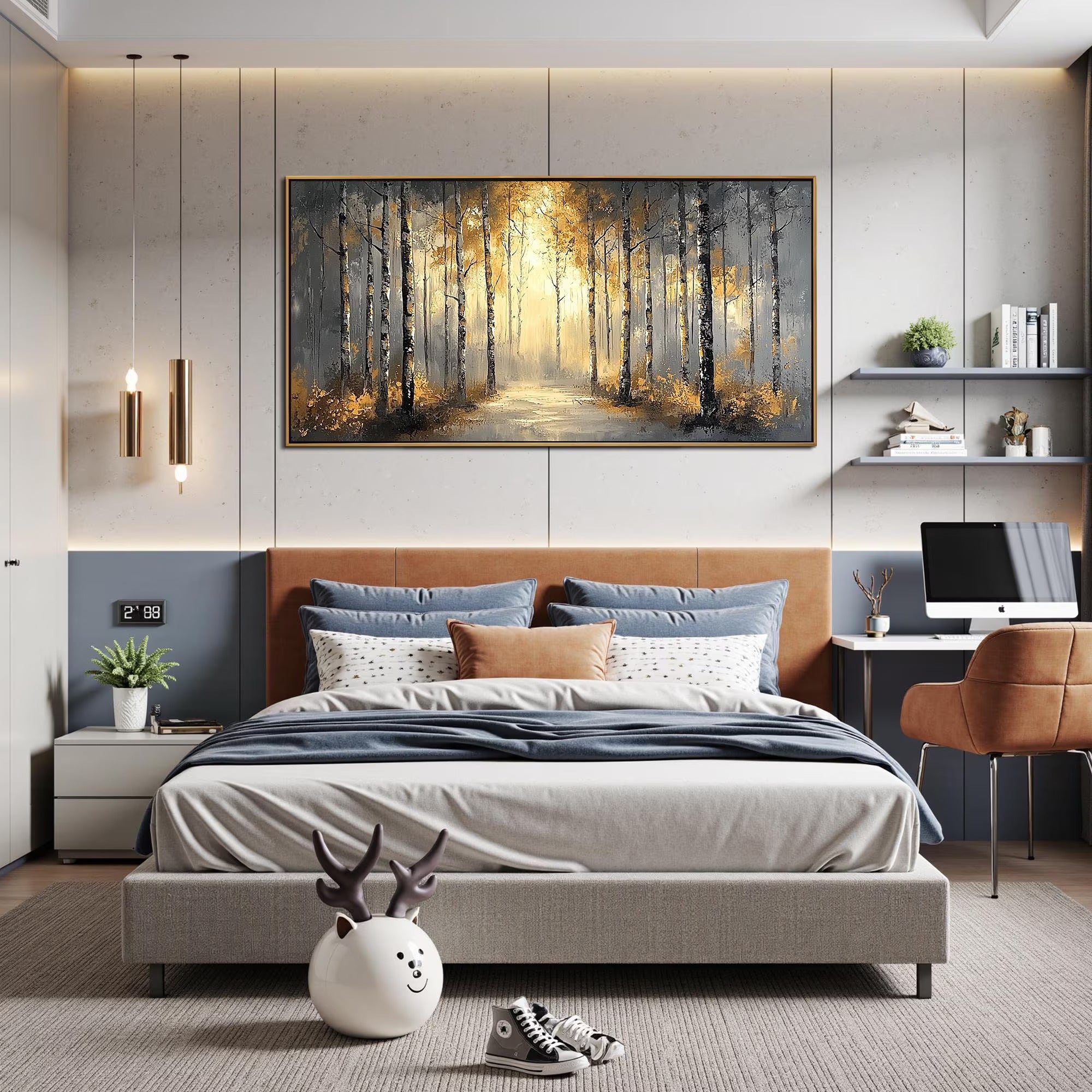 A Beam in the Woods - Large Textured Painting