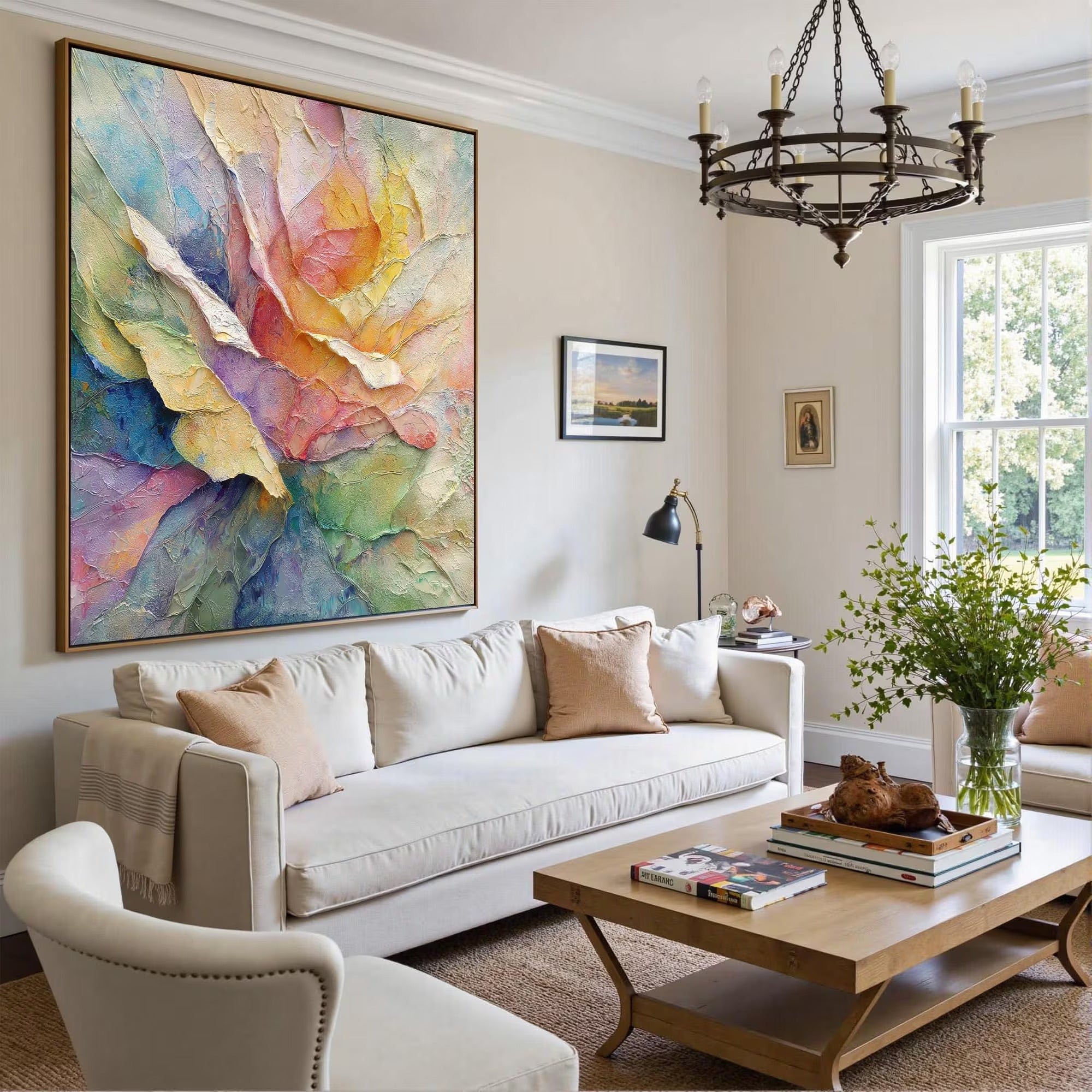 First Light of Bloom - Large Abstract Textured Painting