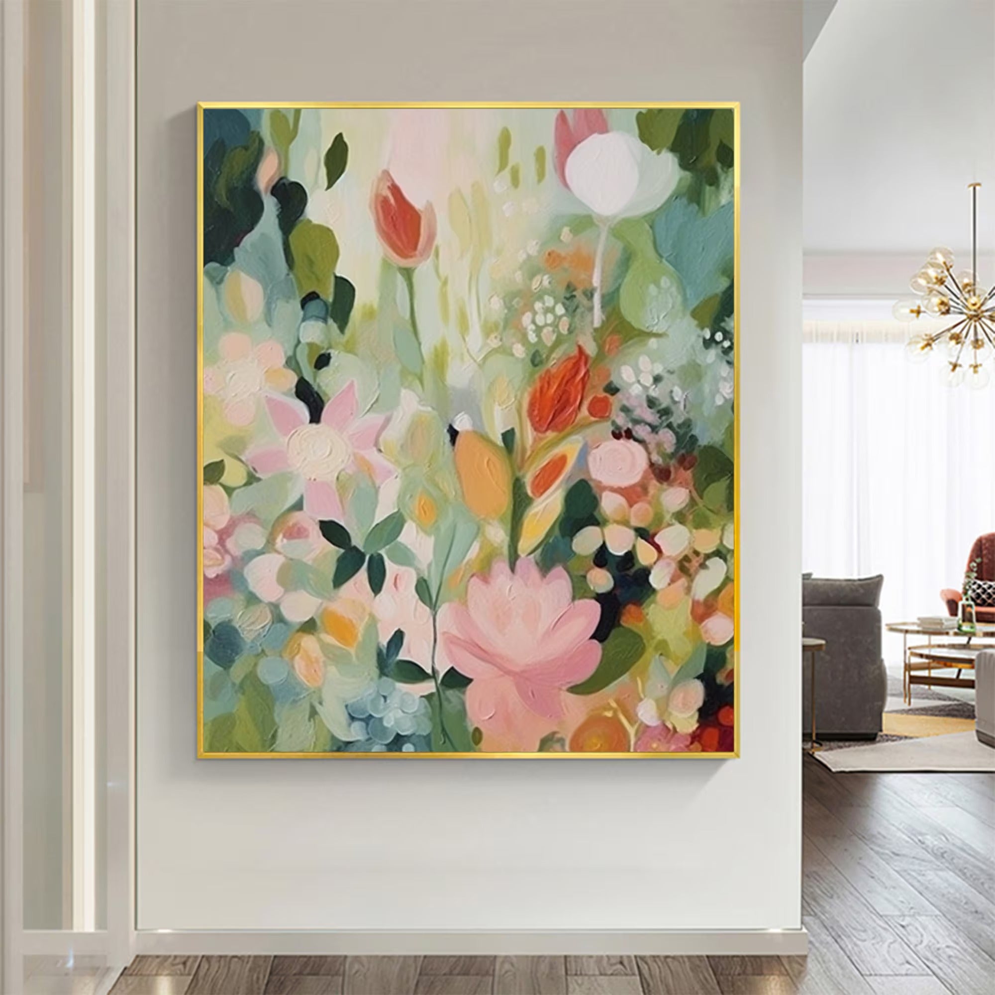 Happy Flower - Large Textured Painting