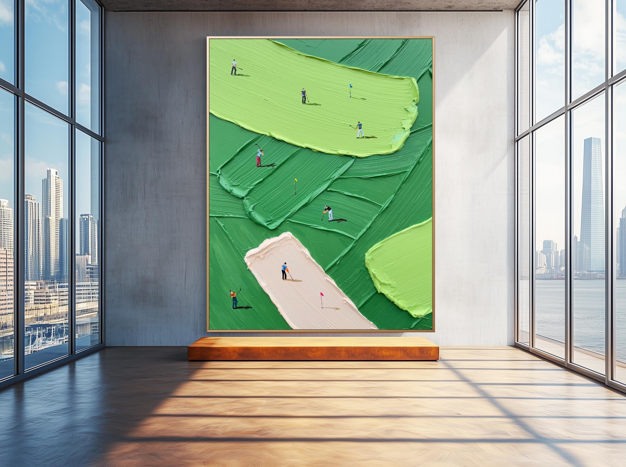 Warm Ridge - Large Abstract Textured Painting