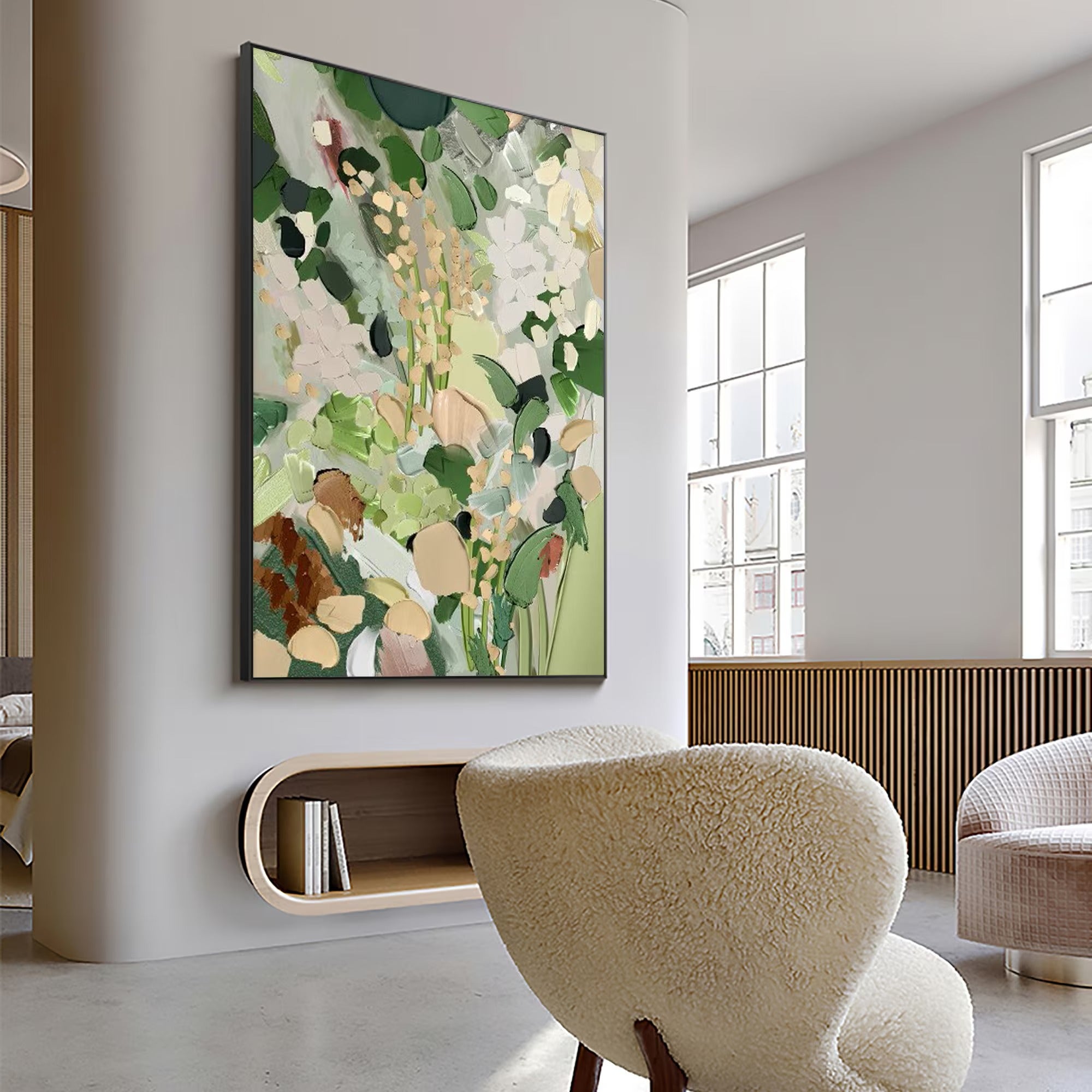 A Petal's Stretch - Large Textured Painting