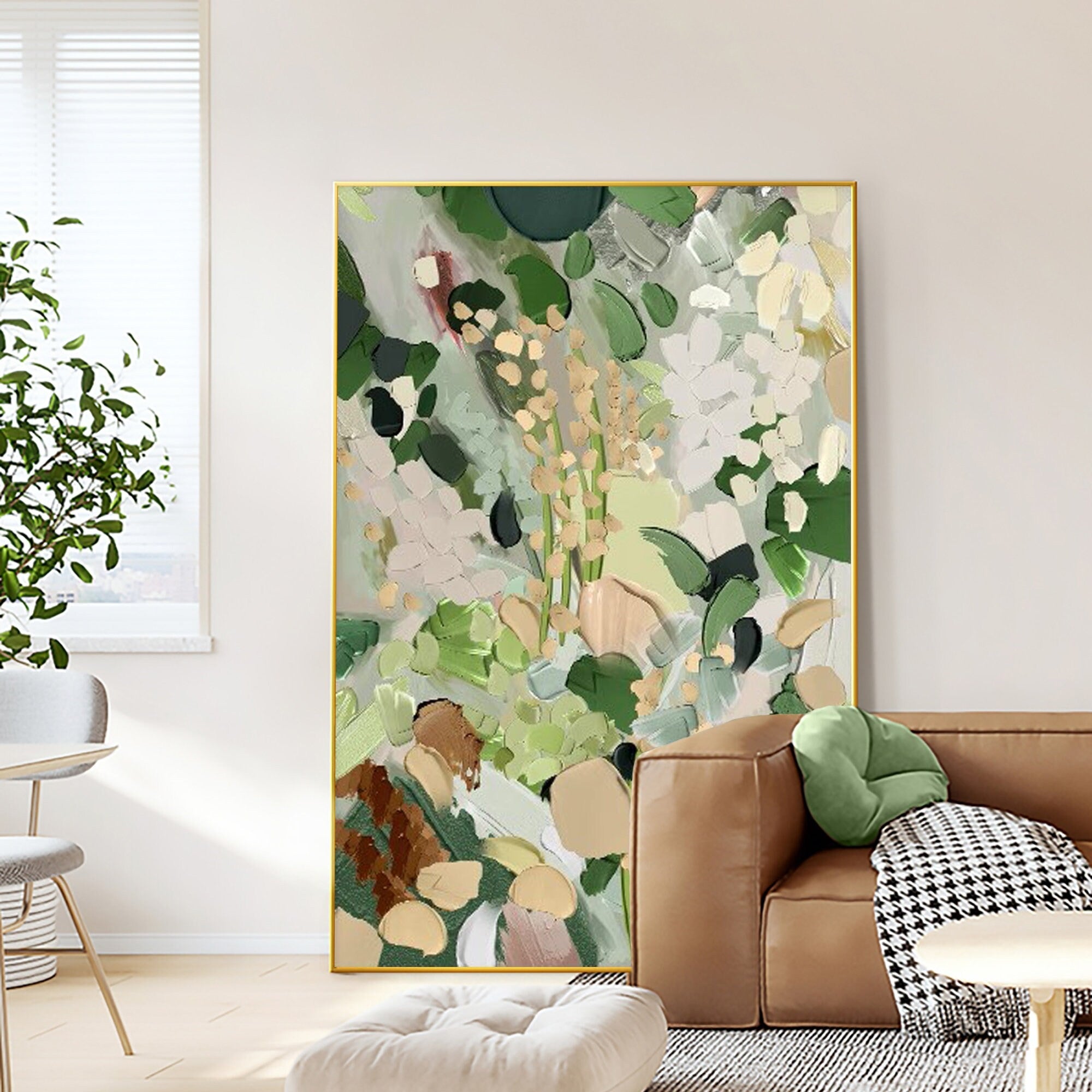 A Petal's Stretch - Large Textured Painting