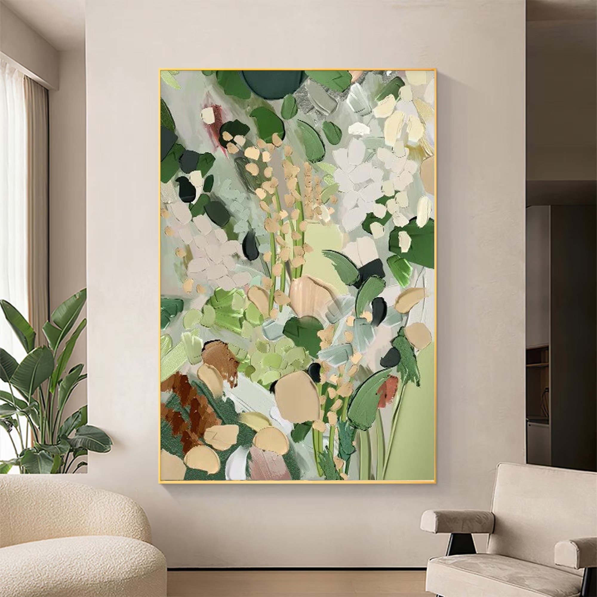 A Petal's Stretch - Large Textured Painting