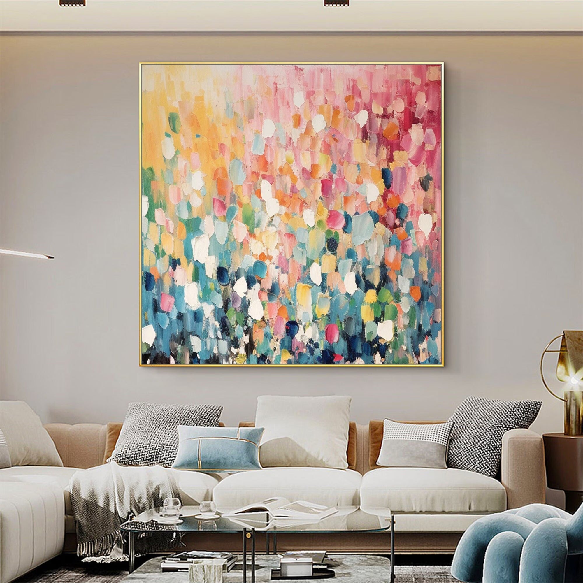 Joyful Patches - Large Textured Painting