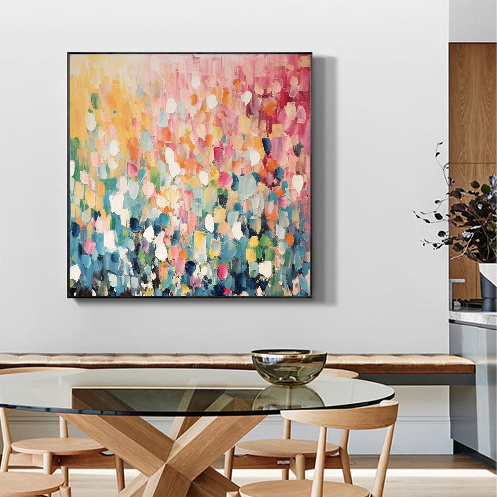 Joyful Patches - Large Textured Painting