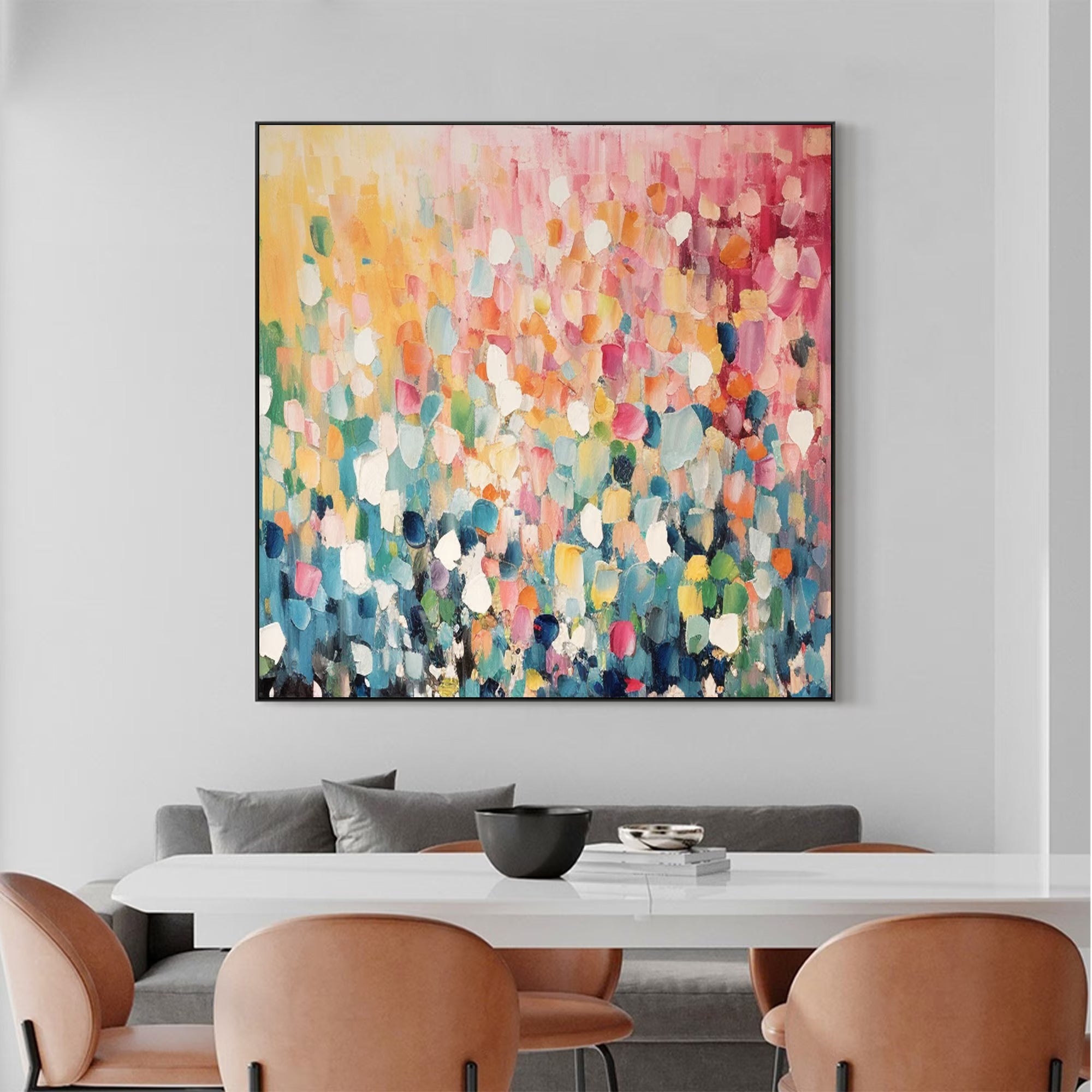 Joyful Patches - Large Textured Painting