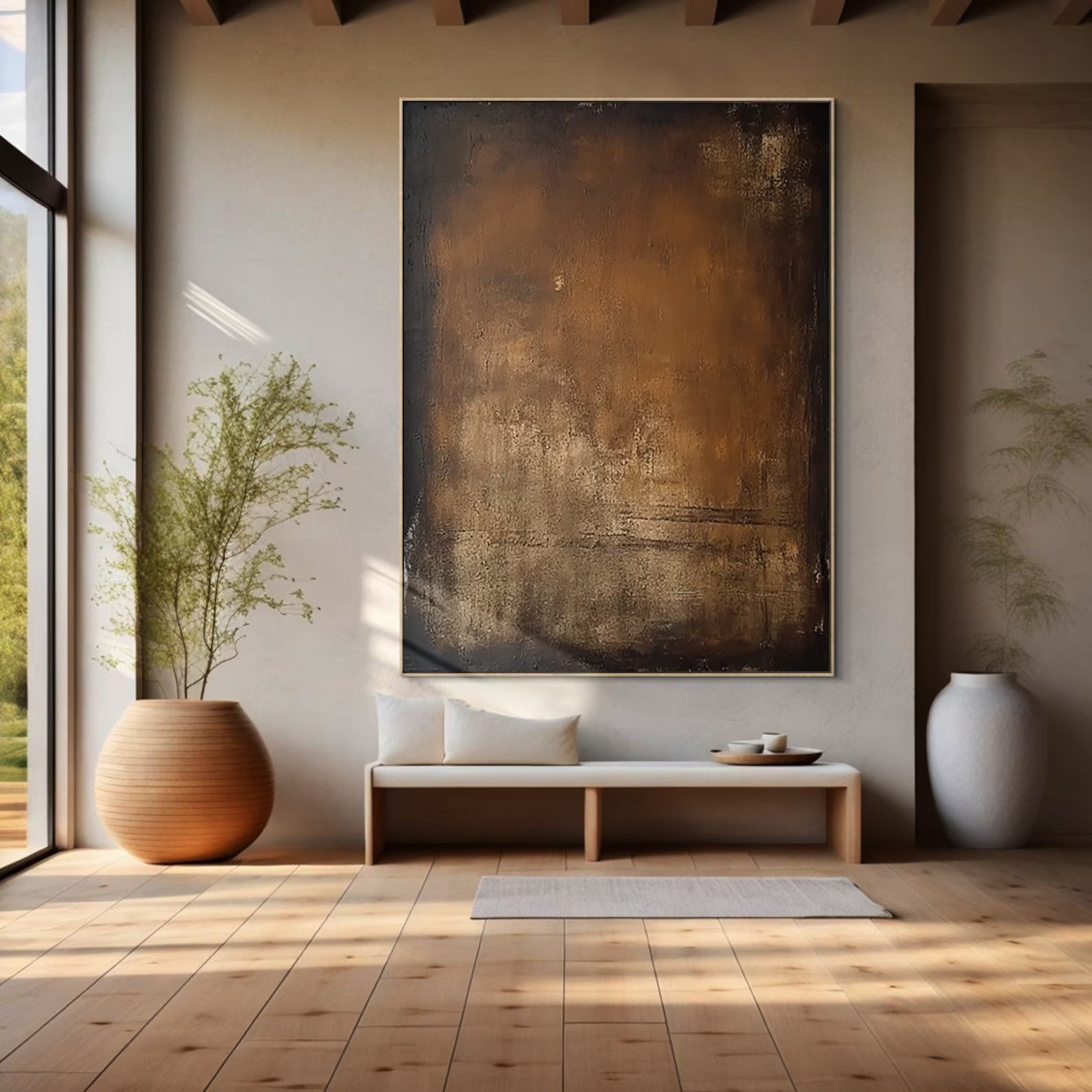 Warm Hush - Large Abstract Textured Painting