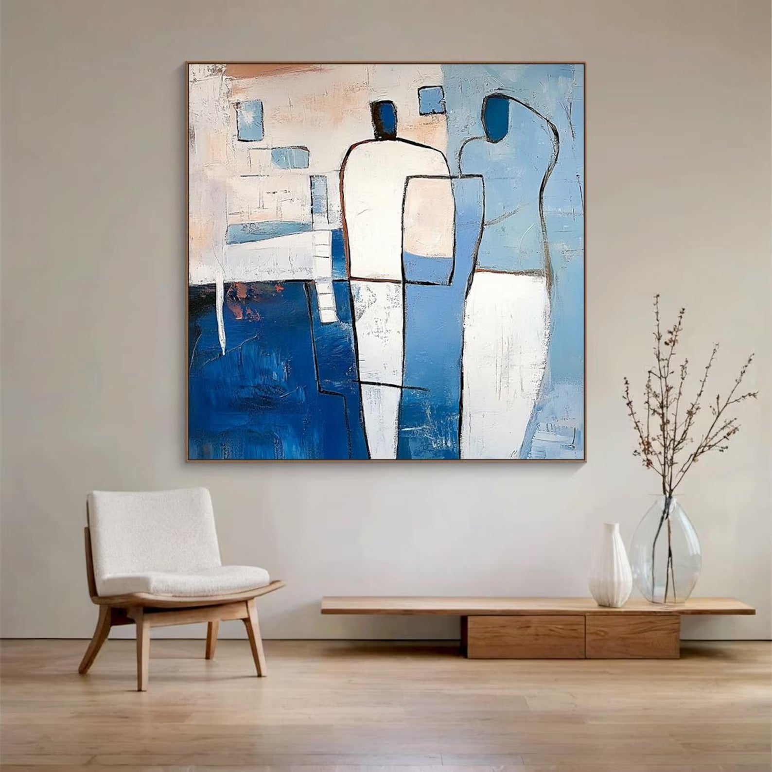 Heart Field - Large Abstract Textured Painting