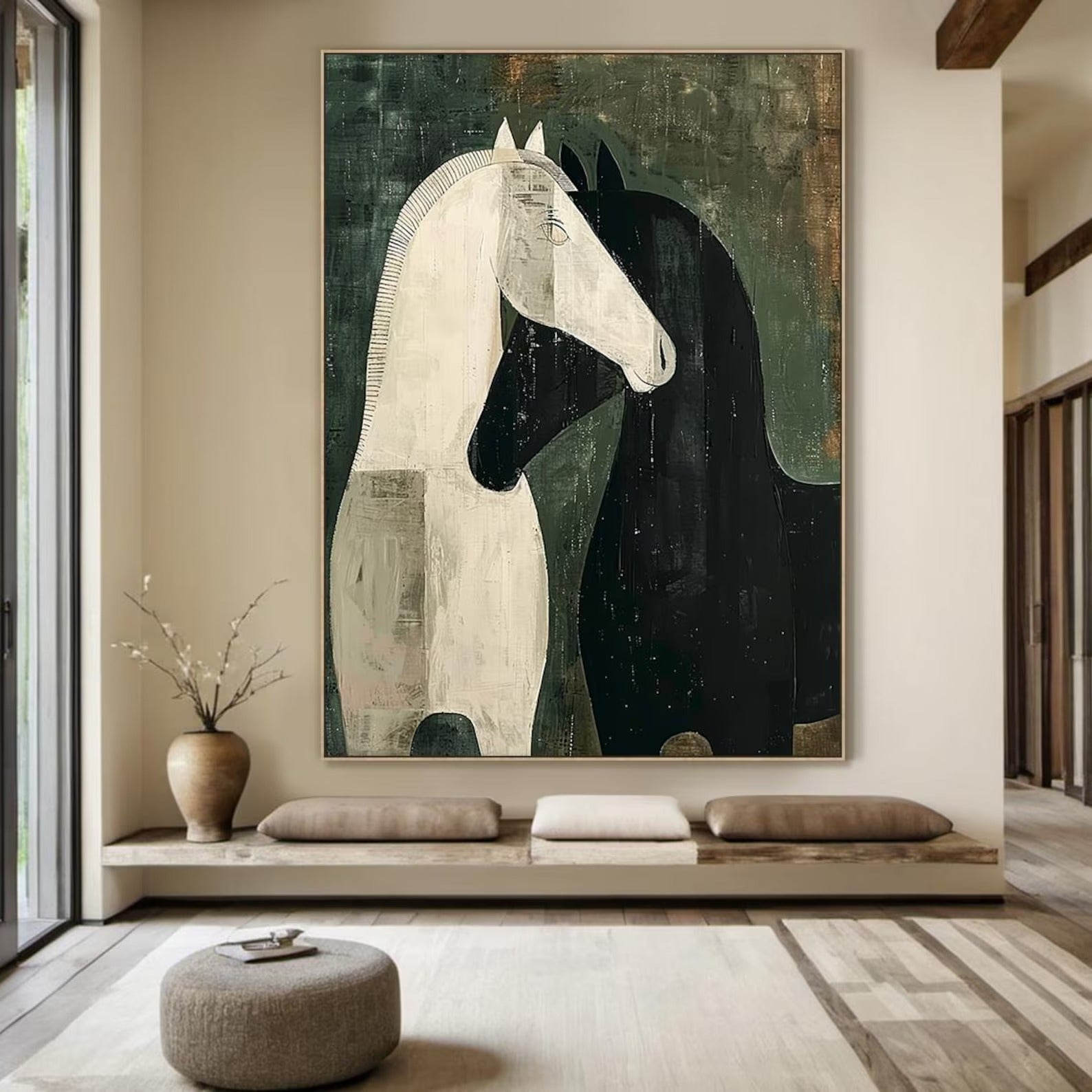 The Beautiful Pair - Large Textured Painting