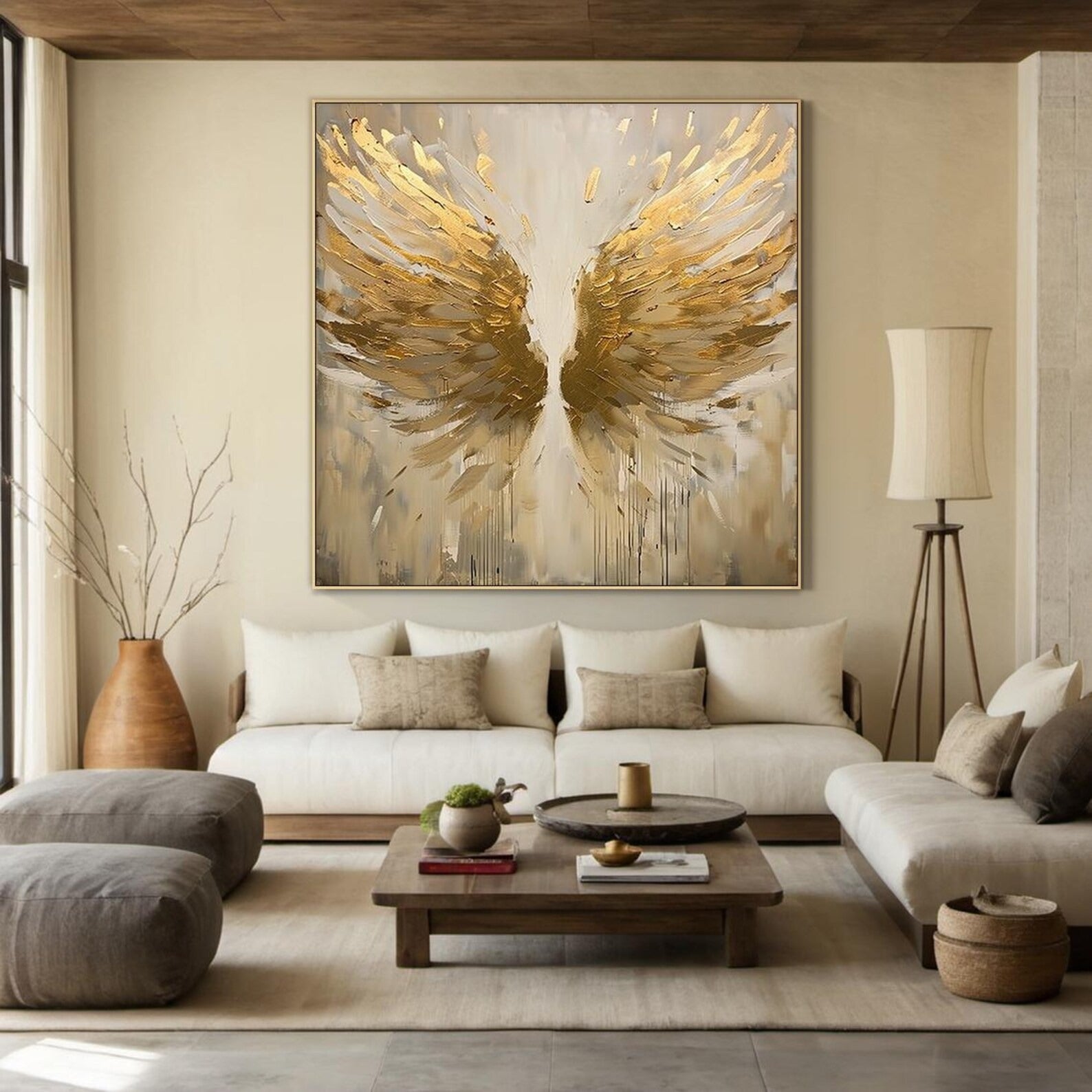 Golden Radiance - Large Abstract Textured Painting