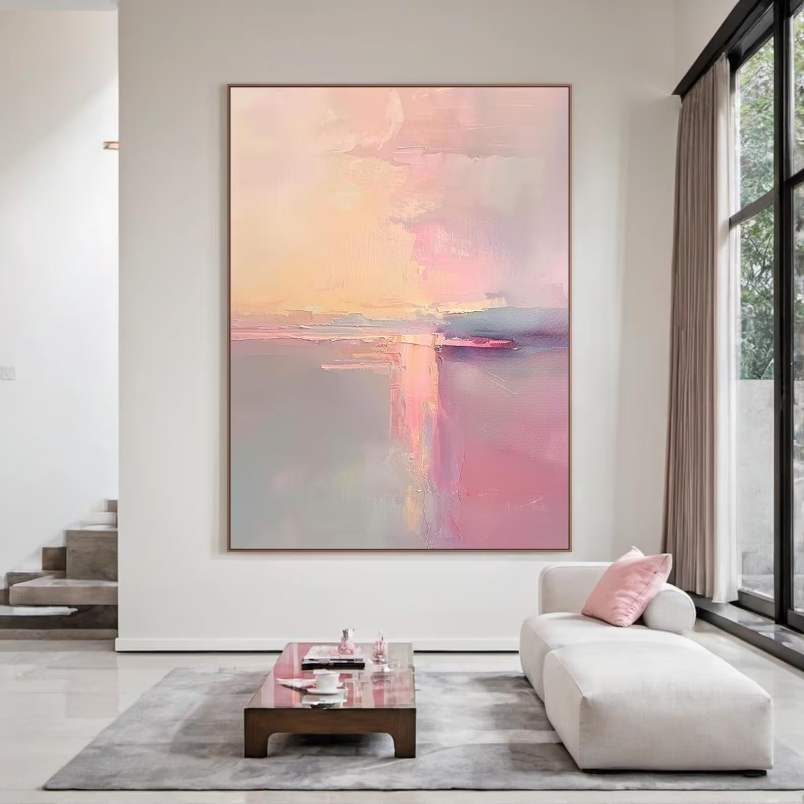 Quiet Light - Large Abstract Textured Painting