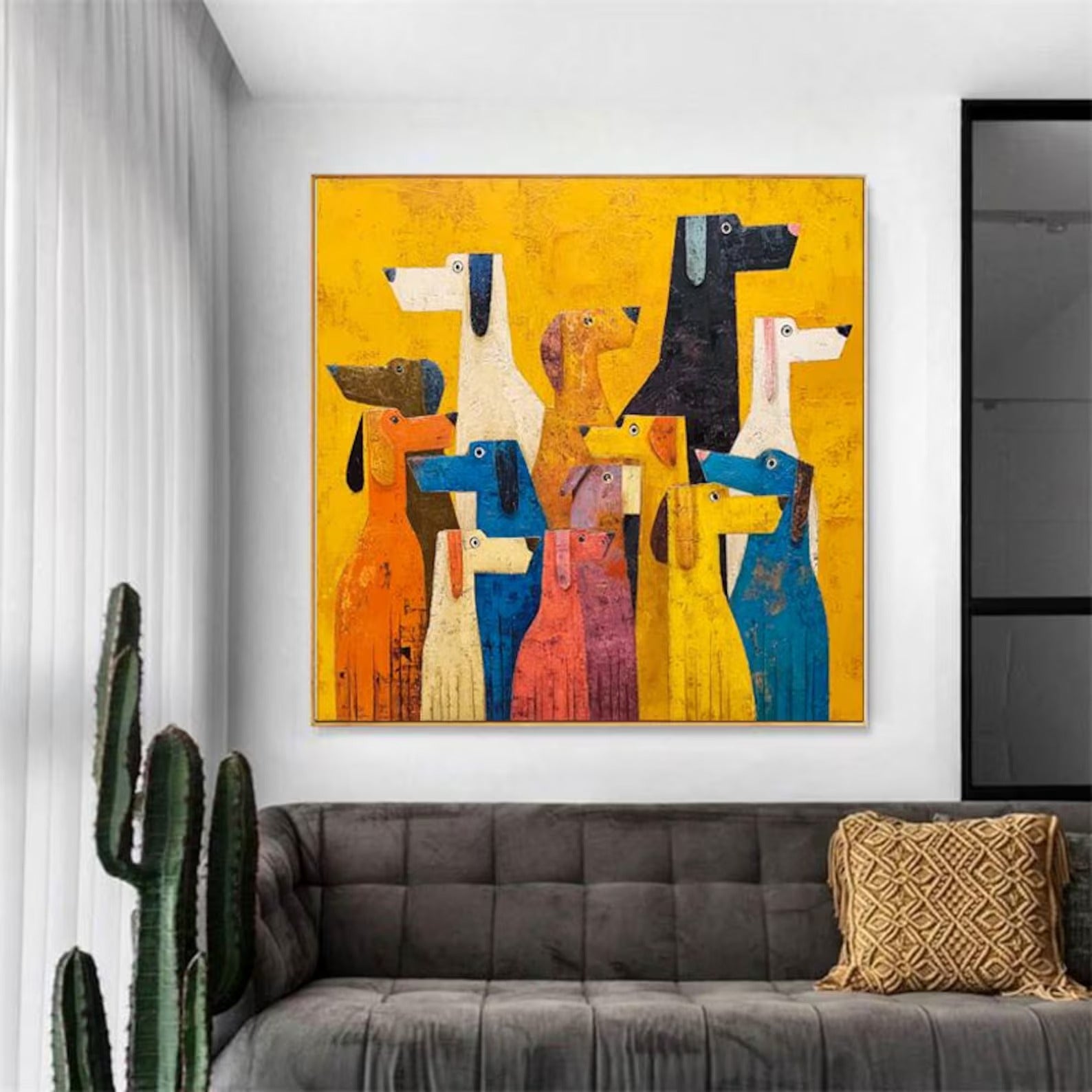 The Happy Herd - Large Textured Painting