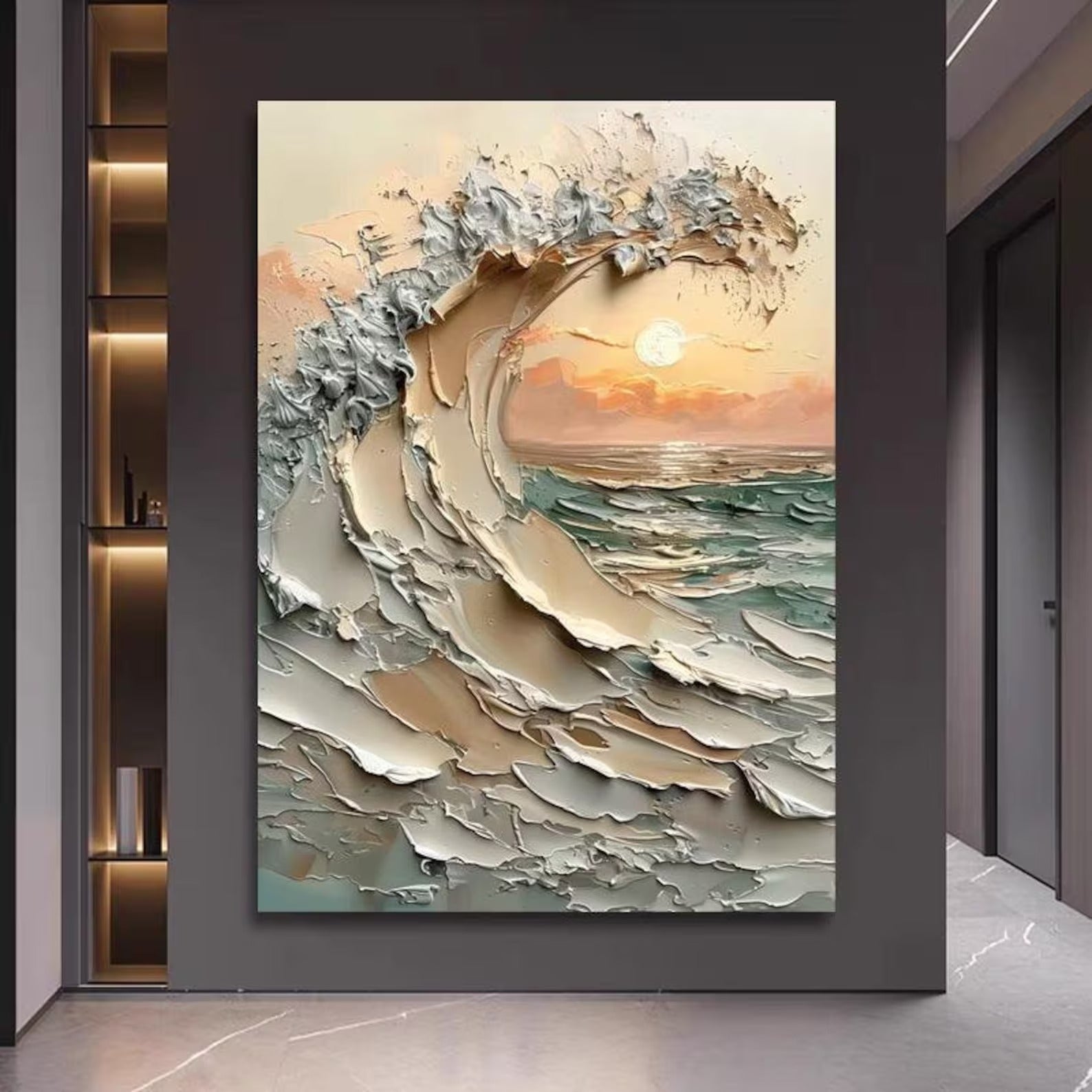 Soft Grain - Large Abstract Textured Painting