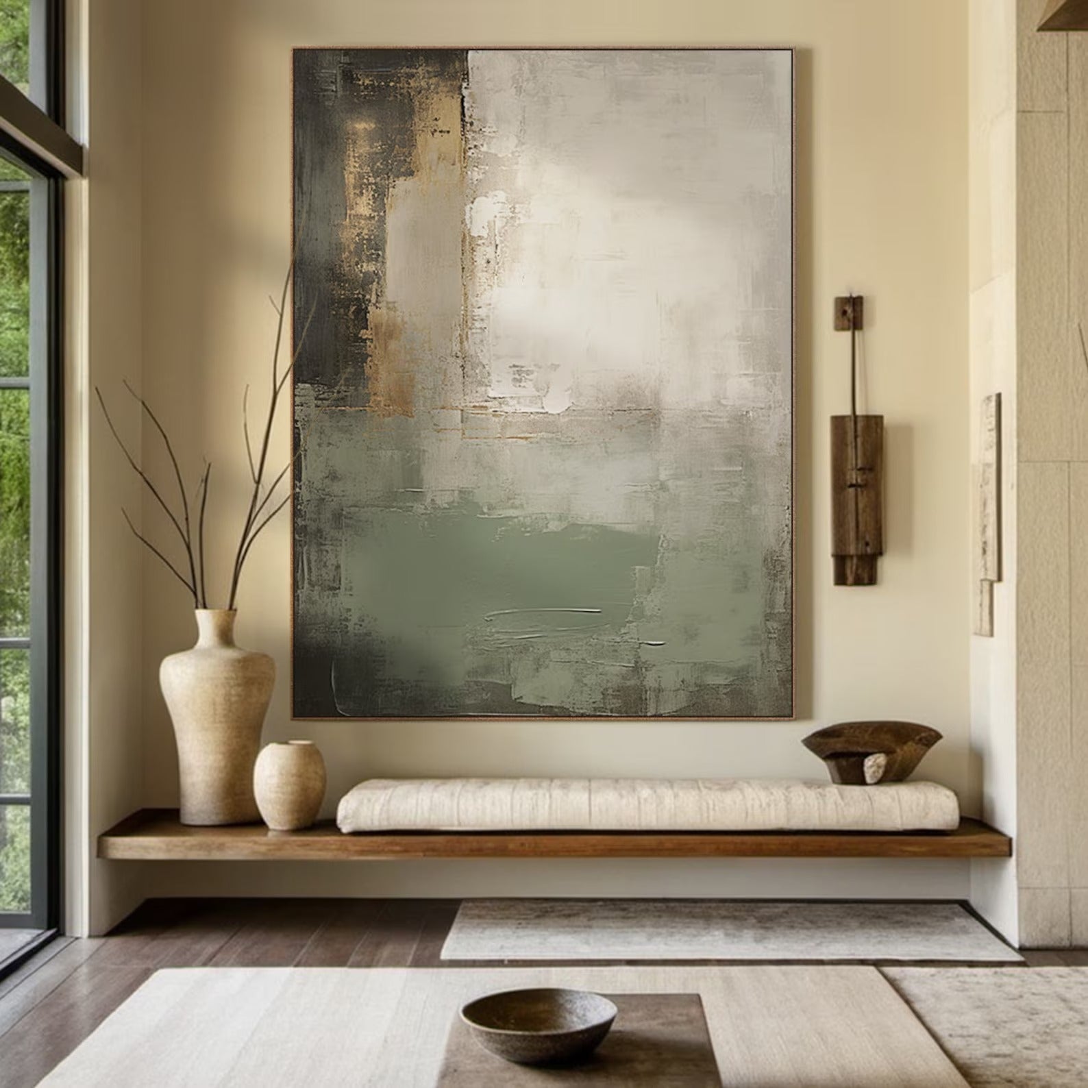 Soft Courage - Large Abstract Textured Painting
