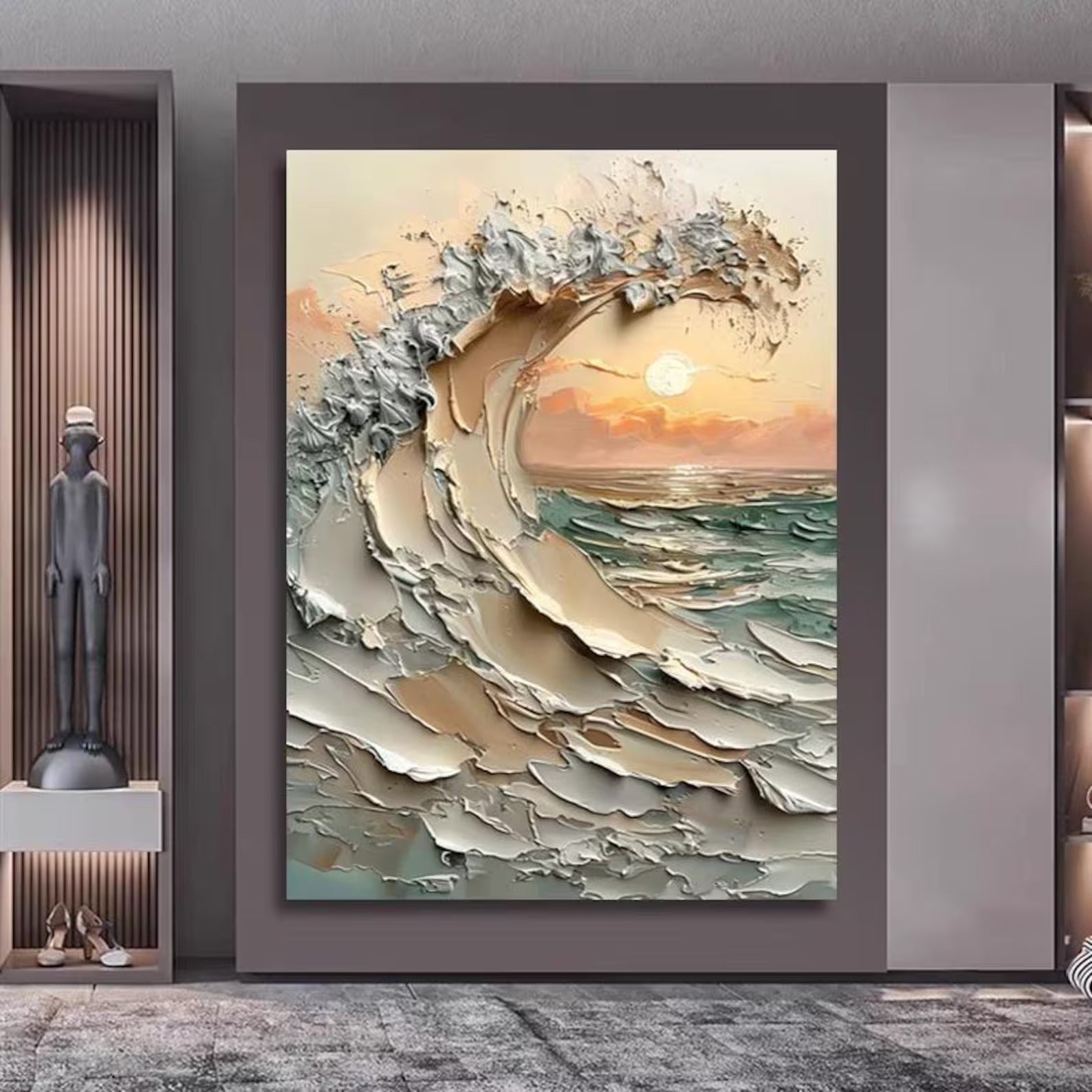 Soft Grain - Large Abstract Textured Painting