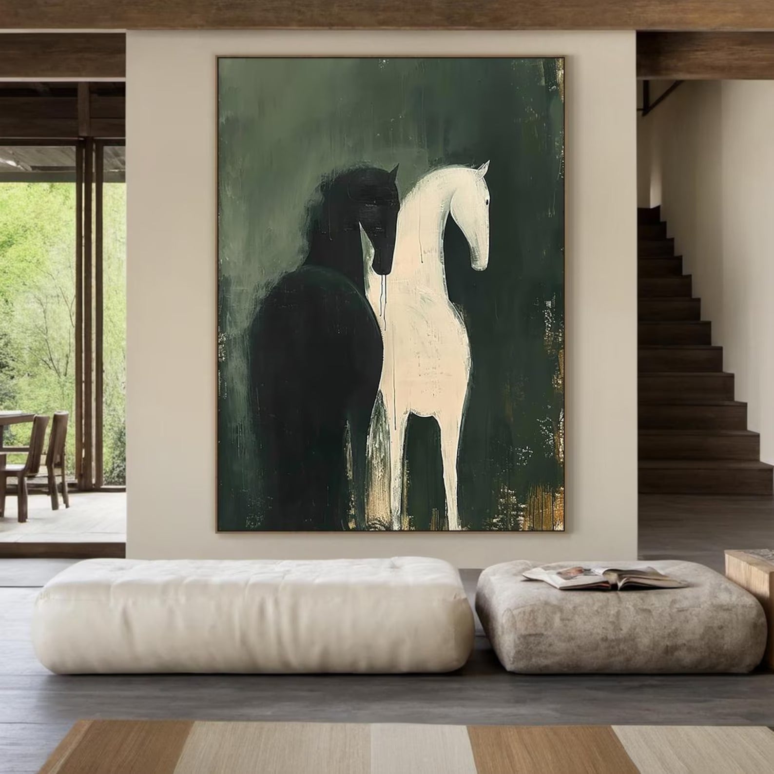 Side by Side - Large Textured Painting