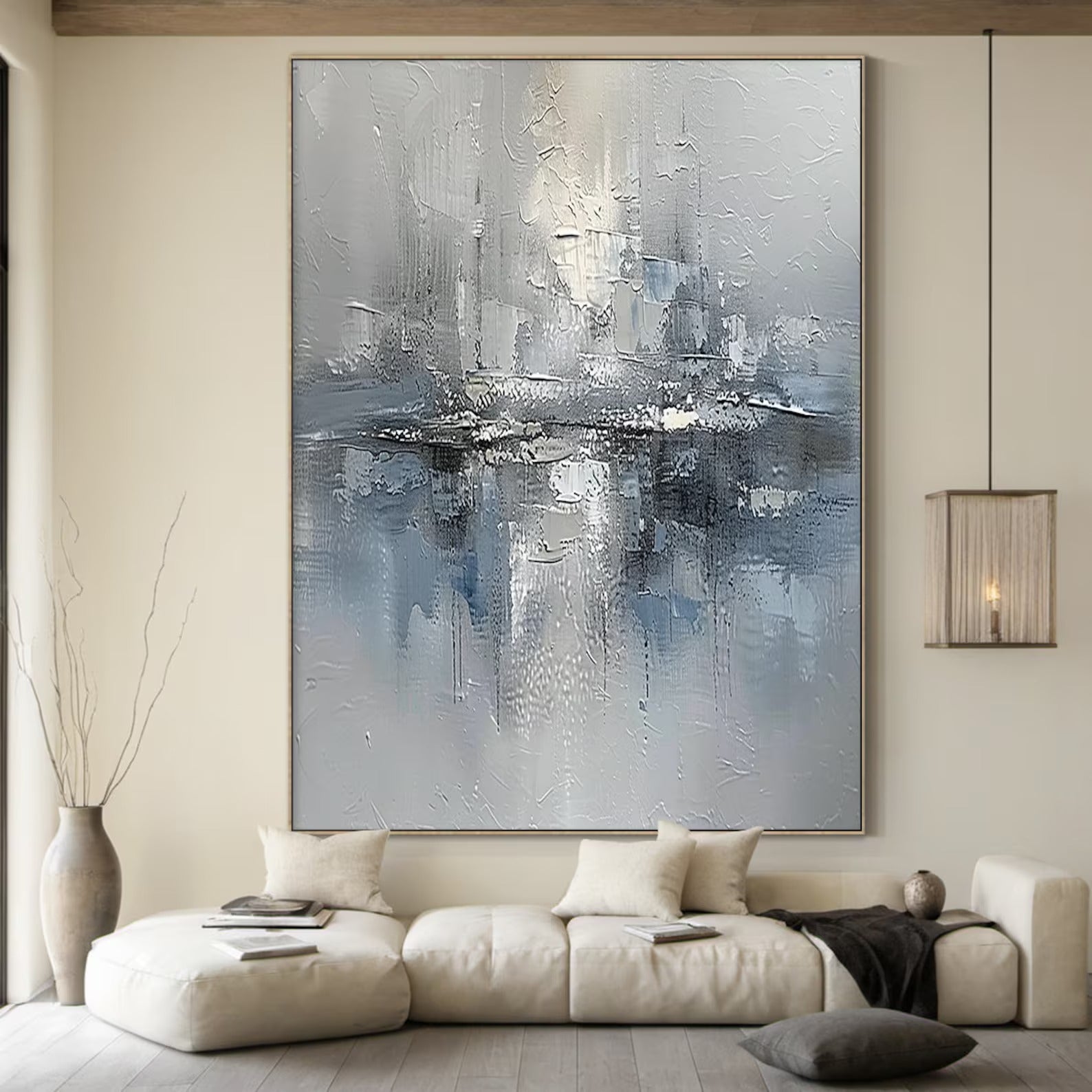 Tender Space - Large Abstract Textured Painting