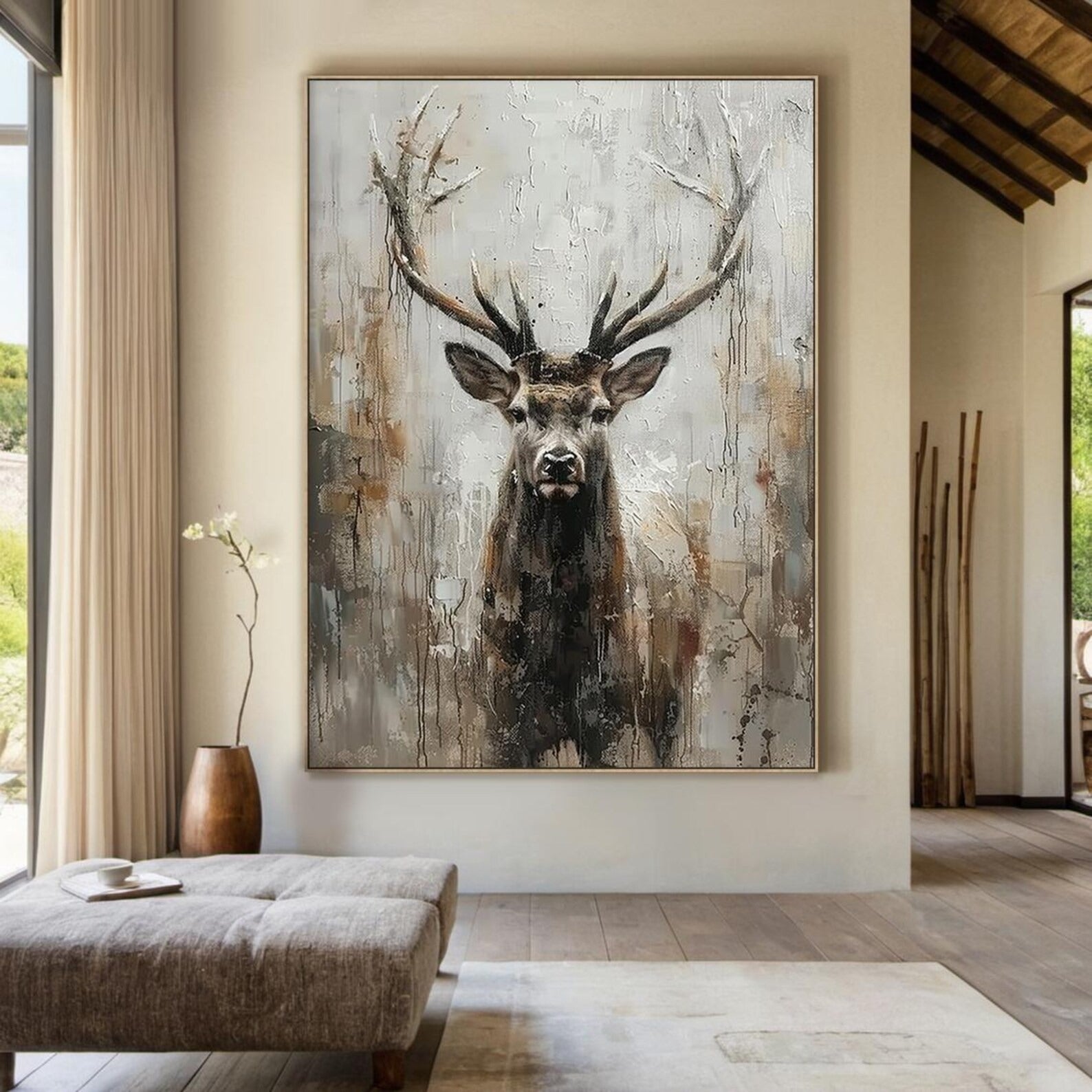 The Noble Head - Large Textured Painting
