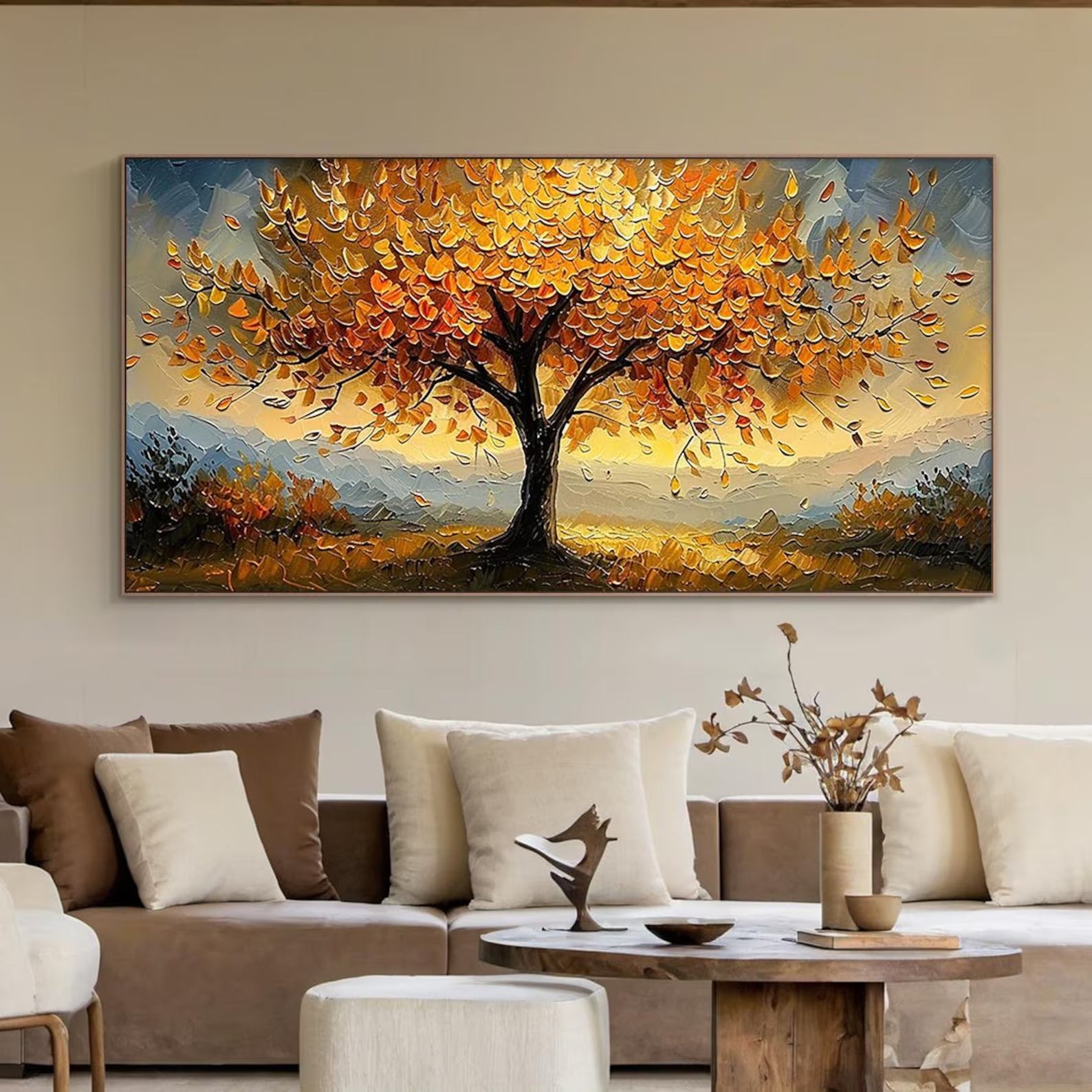 The Luminous Leaves - Large Textured Painting