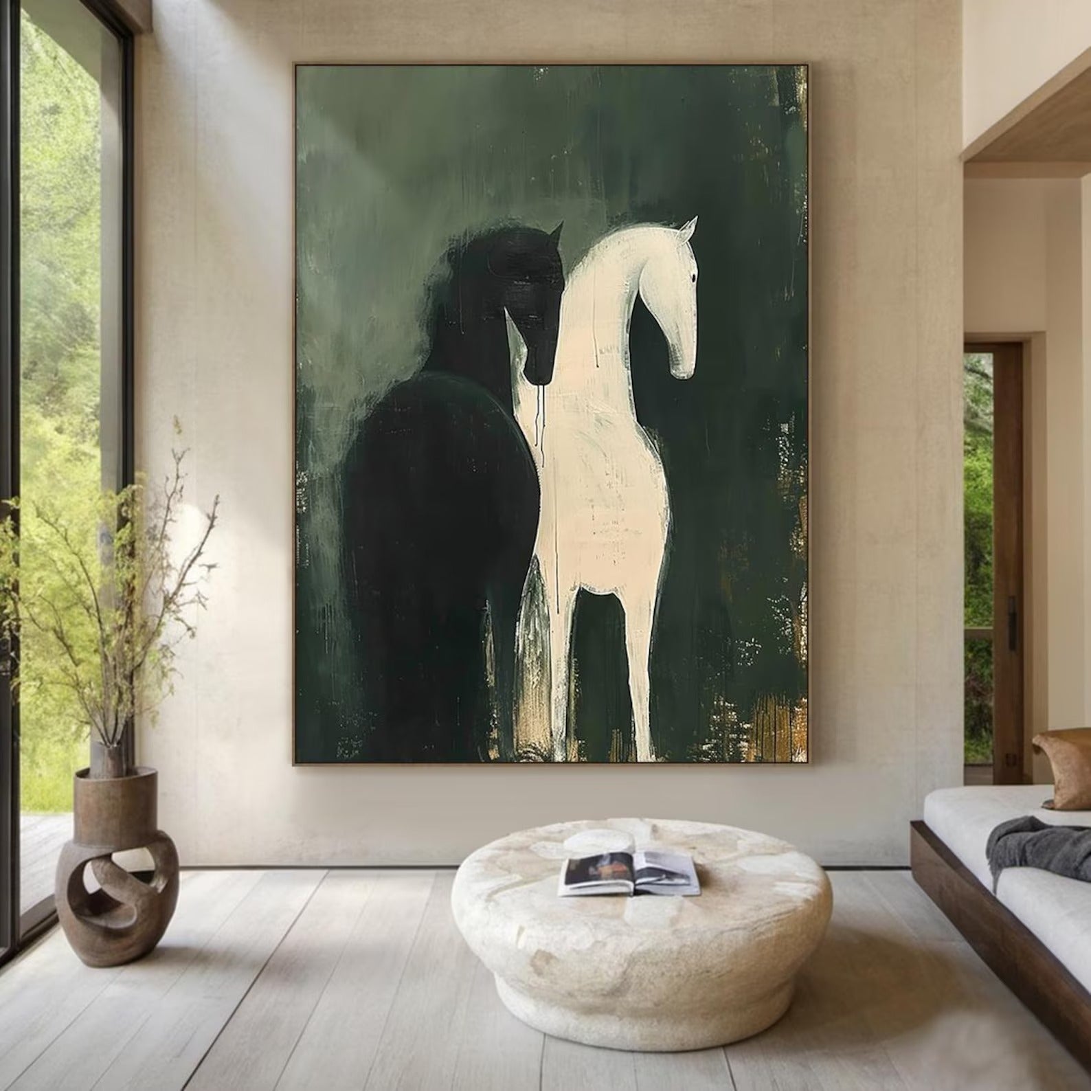 Side by Side - Large Textured Painting