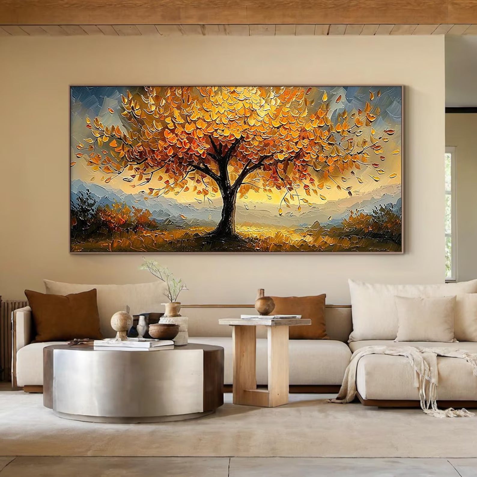 The Luminous Leaves - Large Textured Painting