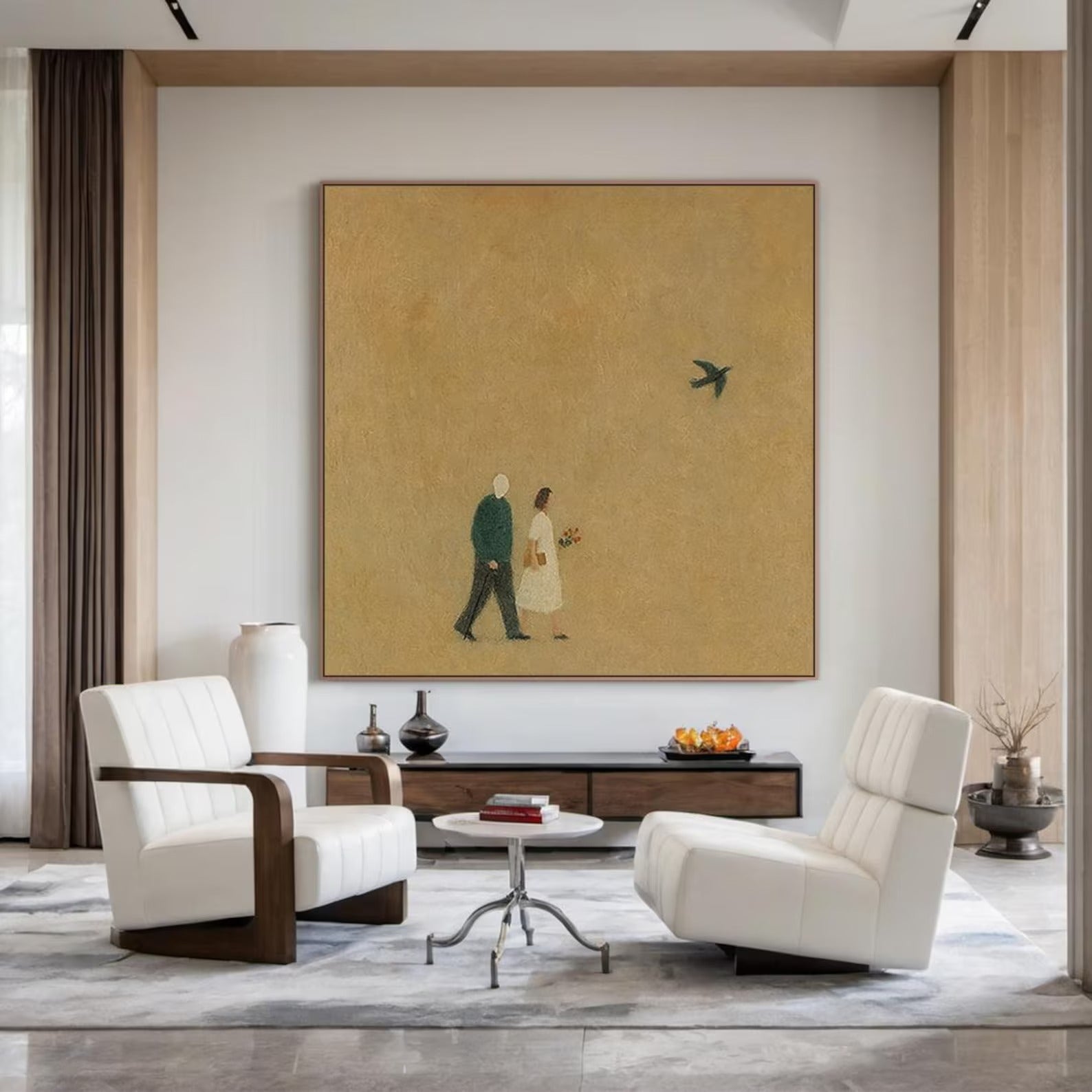 Two Old Souls - Large Abstract Textured Painting