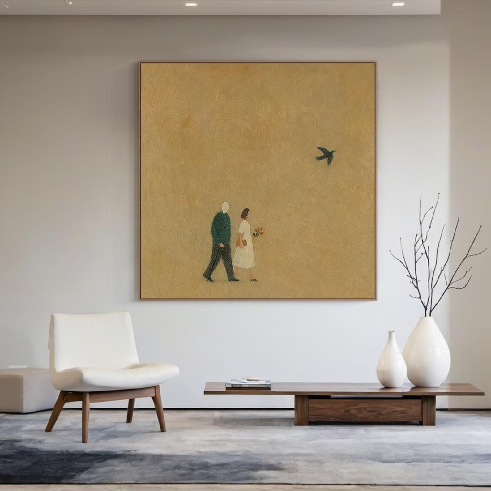 Two Old Souls - Large Abstract Textured Painting