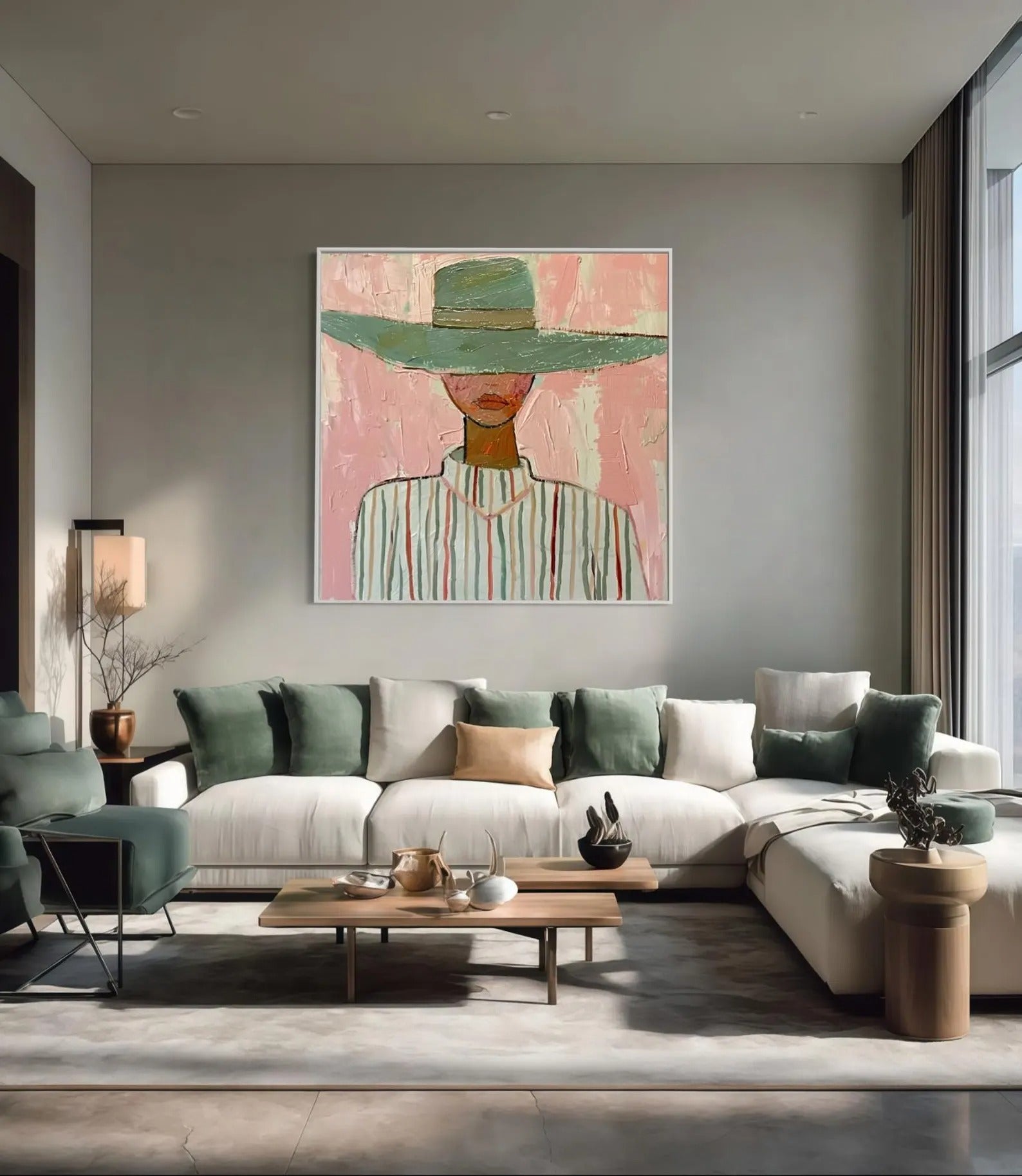 A Soft Sophistication - Large Textured Painting